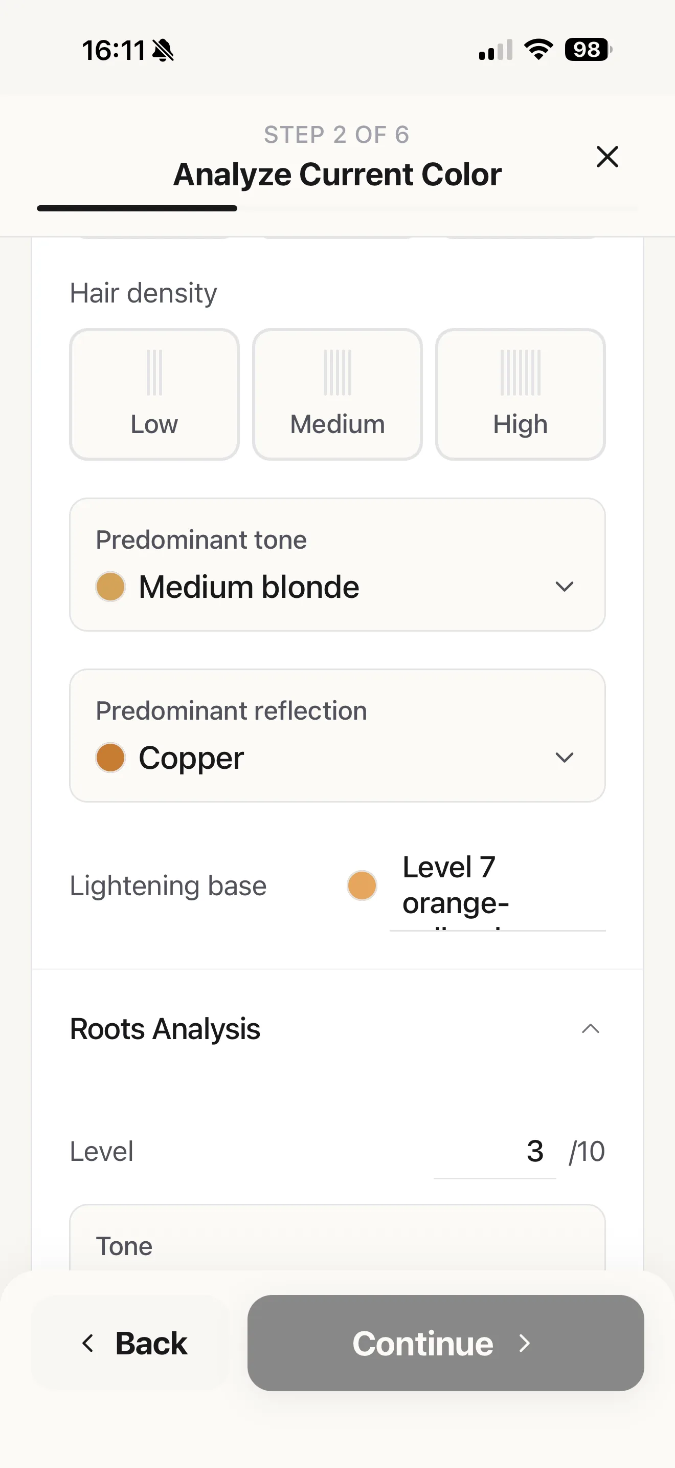AI hair diagnosis: level, reflection, porosity and condition read from the photo in Blendsor