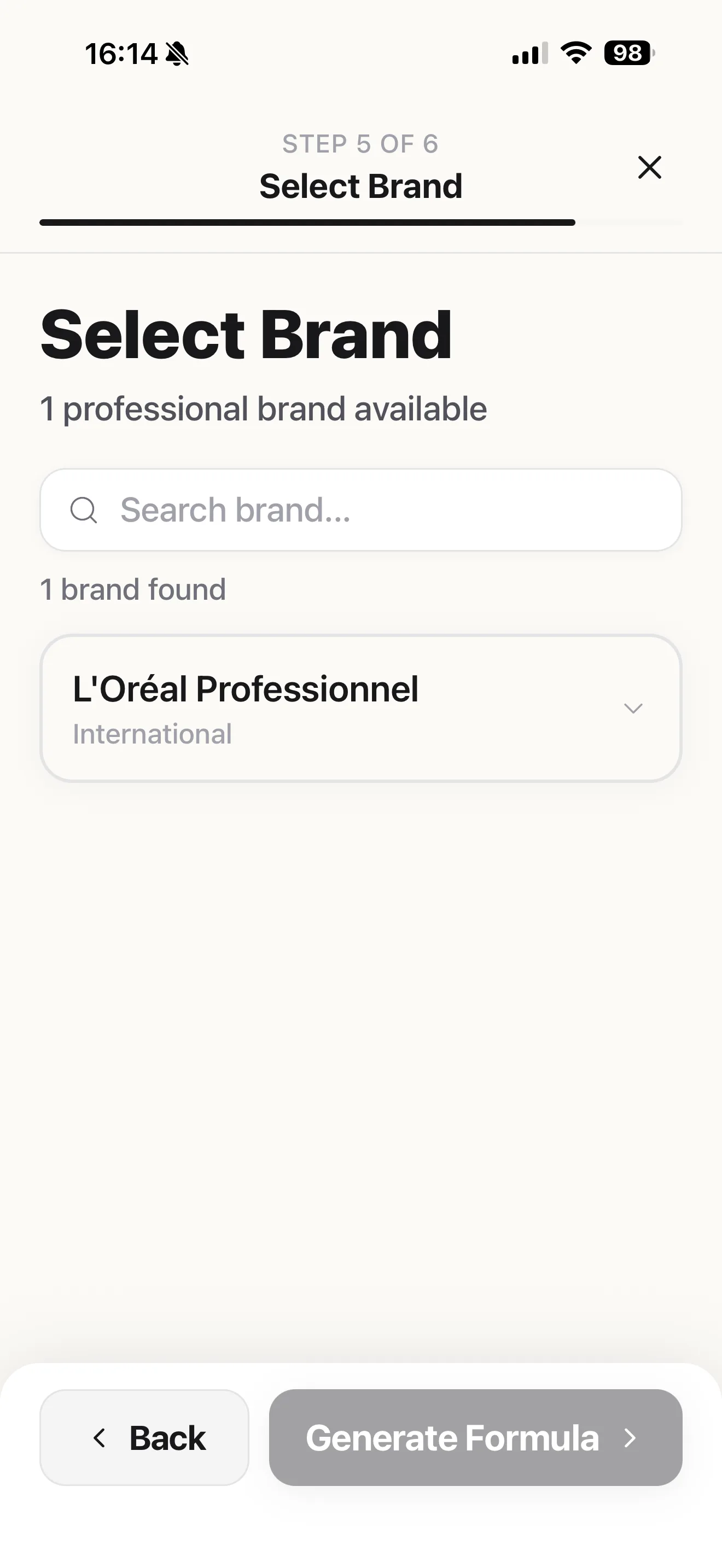 Professional colour brand and product line selection in Blendsor