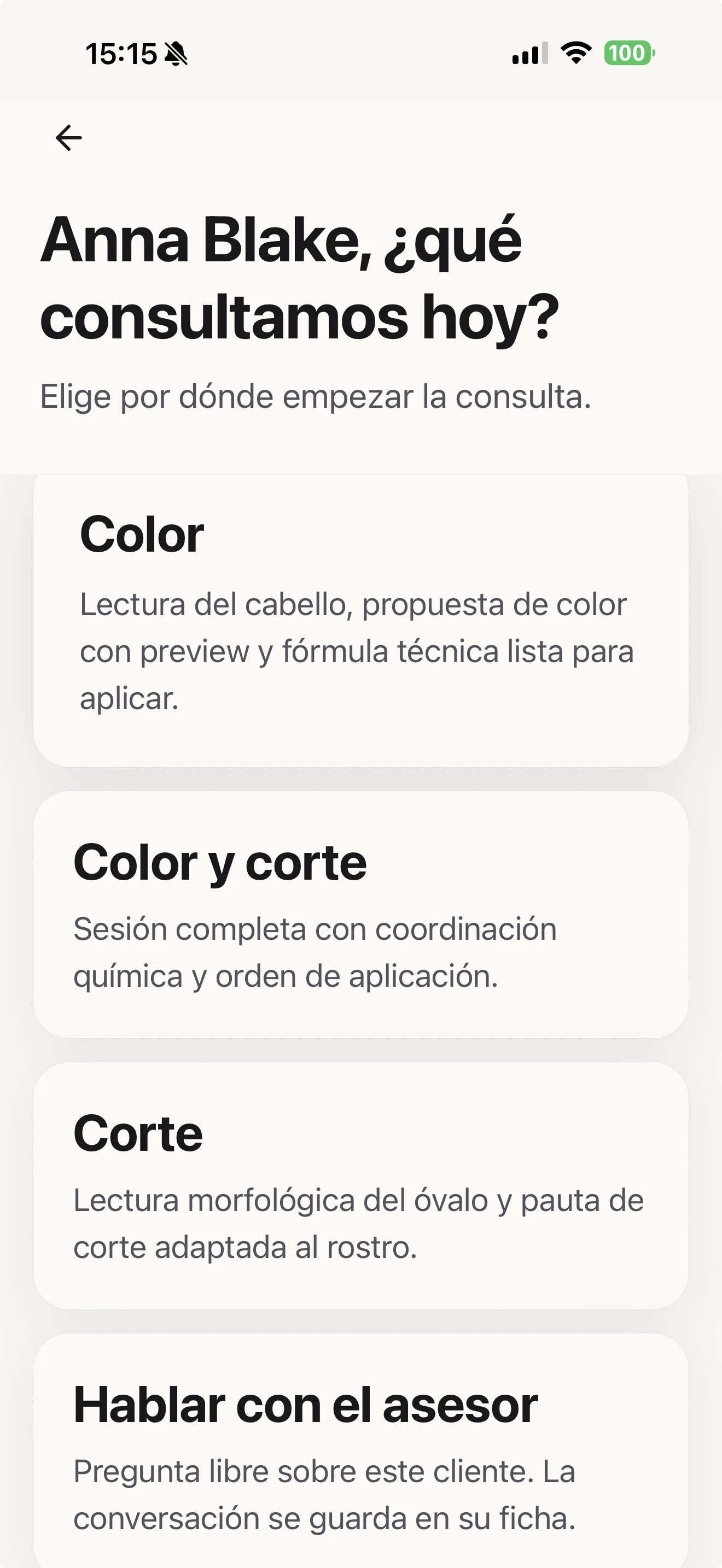 Elige por dónde empezar la consulta en Blendsor