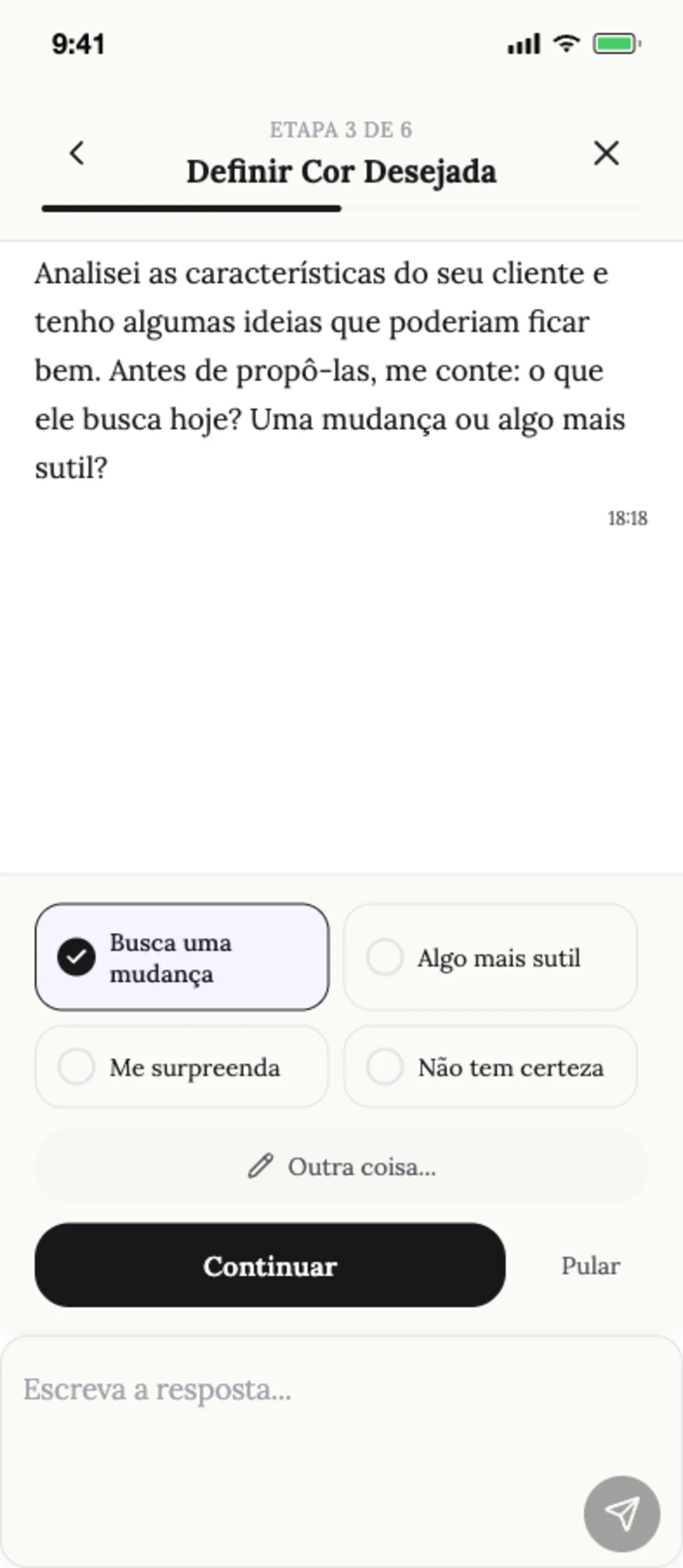 Chat para perguntar sobre a fórmula na Blendsor