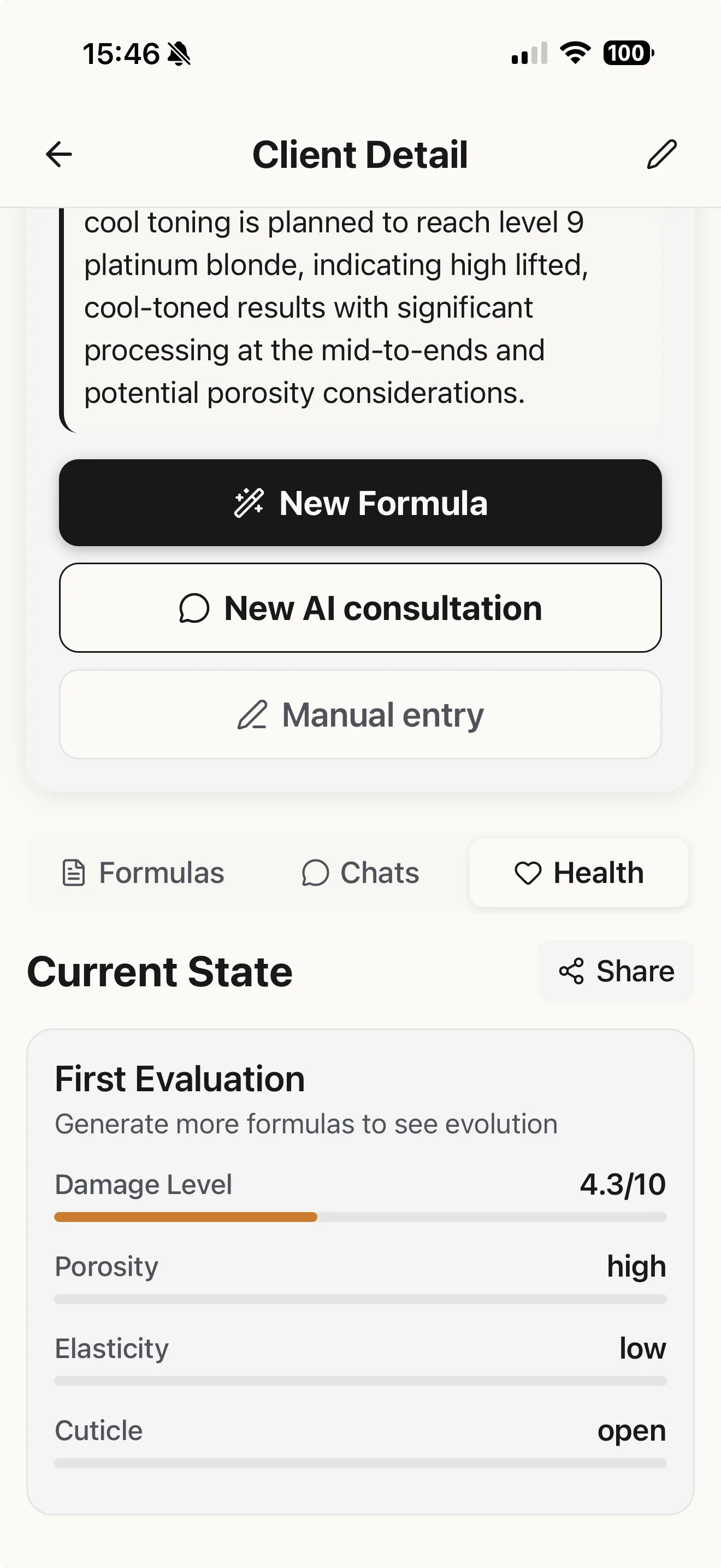 Hair health analysis in Blendsor