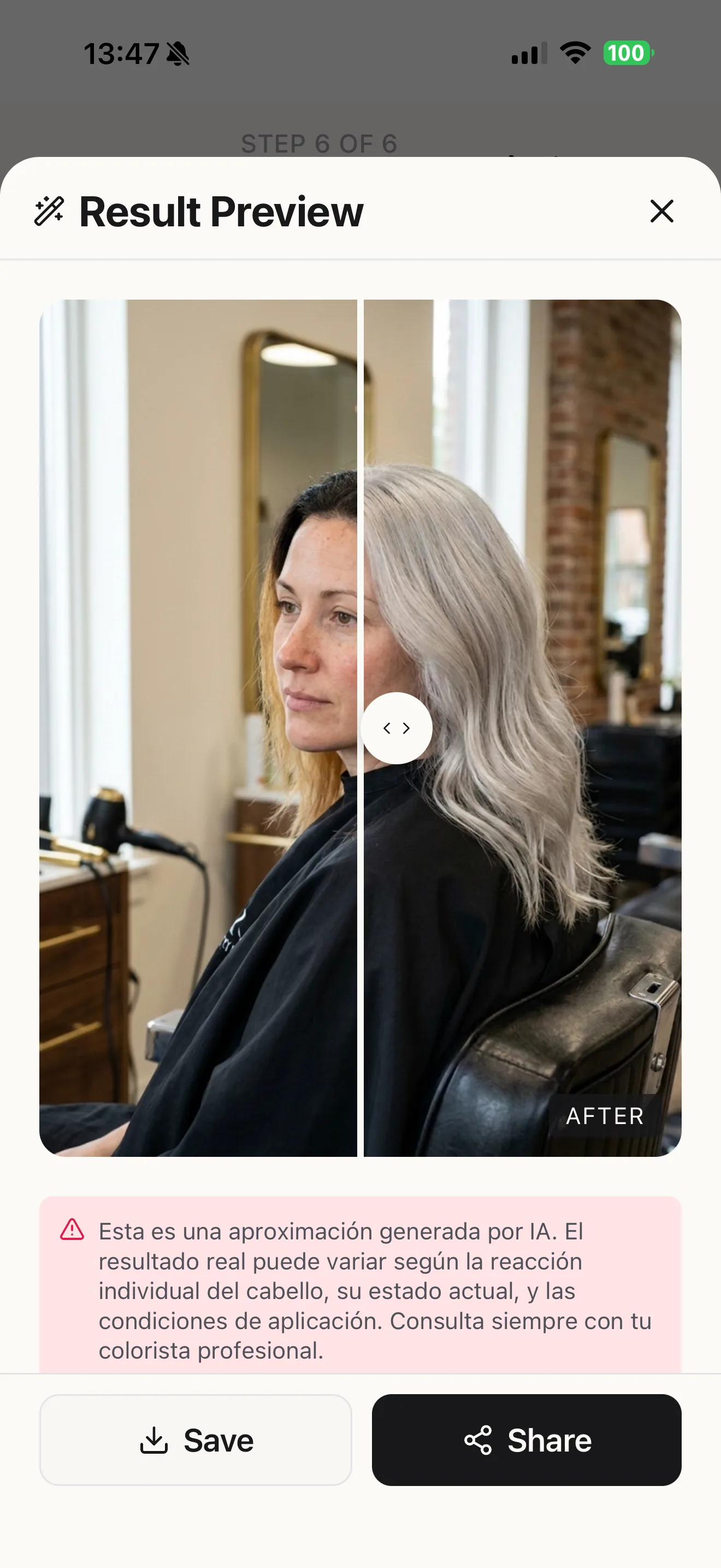 Before and After colour preview with AI in Blendsor